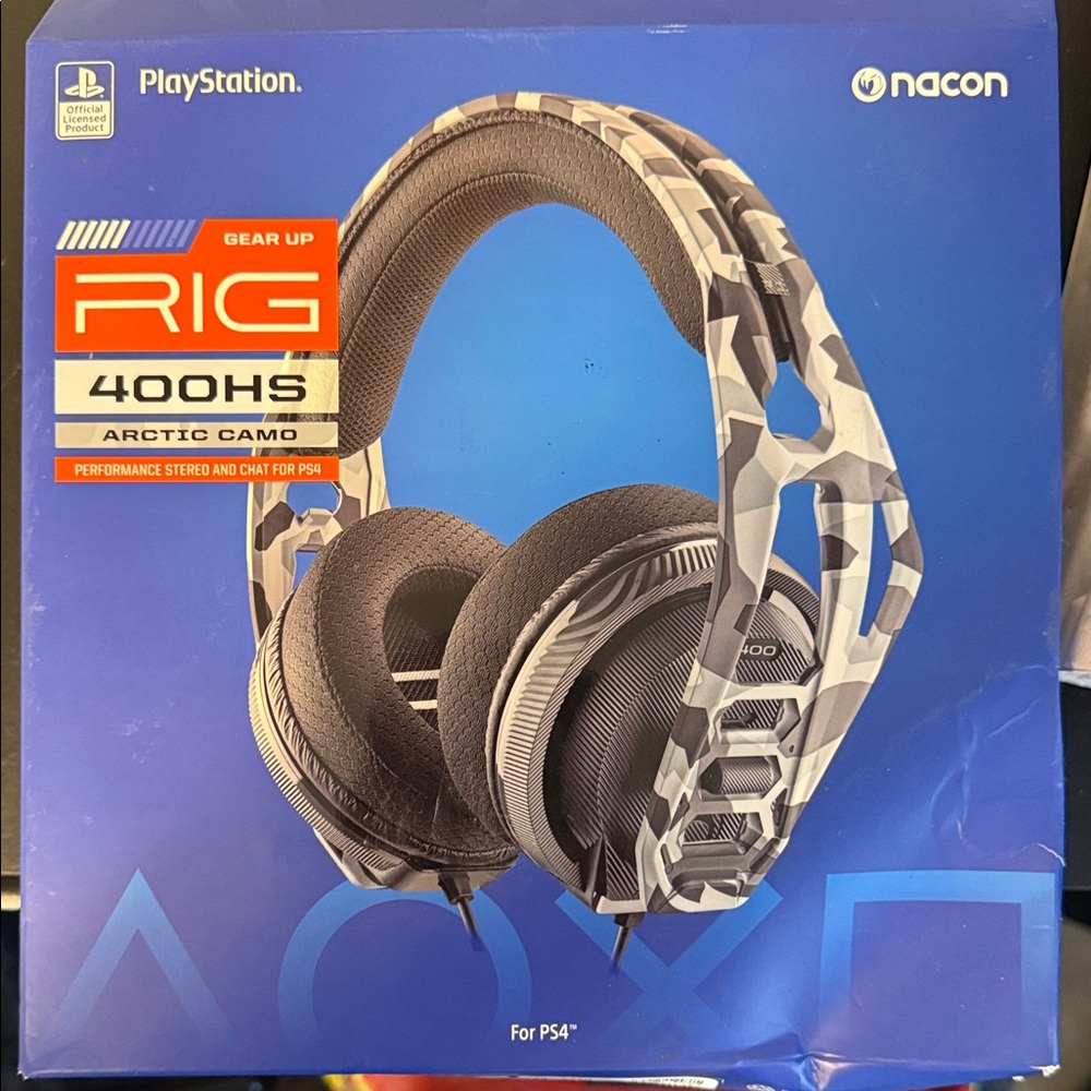 NACON GEAR UP RIG 400HS ARCTIC CAMO GAMING HEADSET PLAYSTATION PS4 BRAND NEW